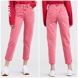 NWT Levi’s Mom Jeans Stoned Red Ankle Zips 25